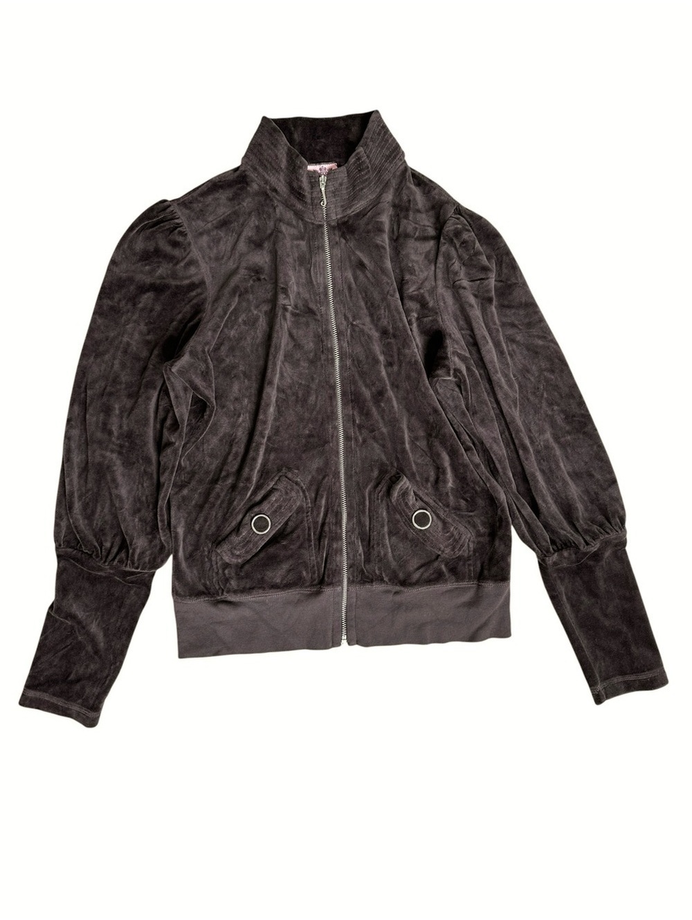 Juicy Couture Y2K Dark Brown Velour Track Jacket